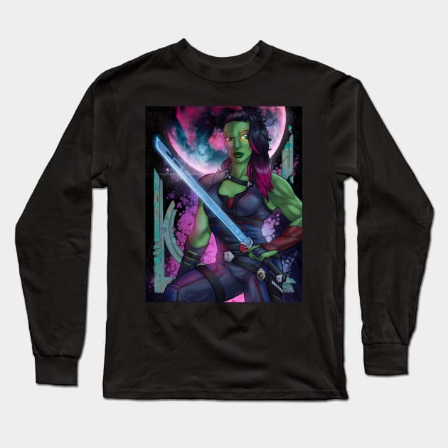 Green Space Warrior Long Sleeve T-Shirt by jpowersart